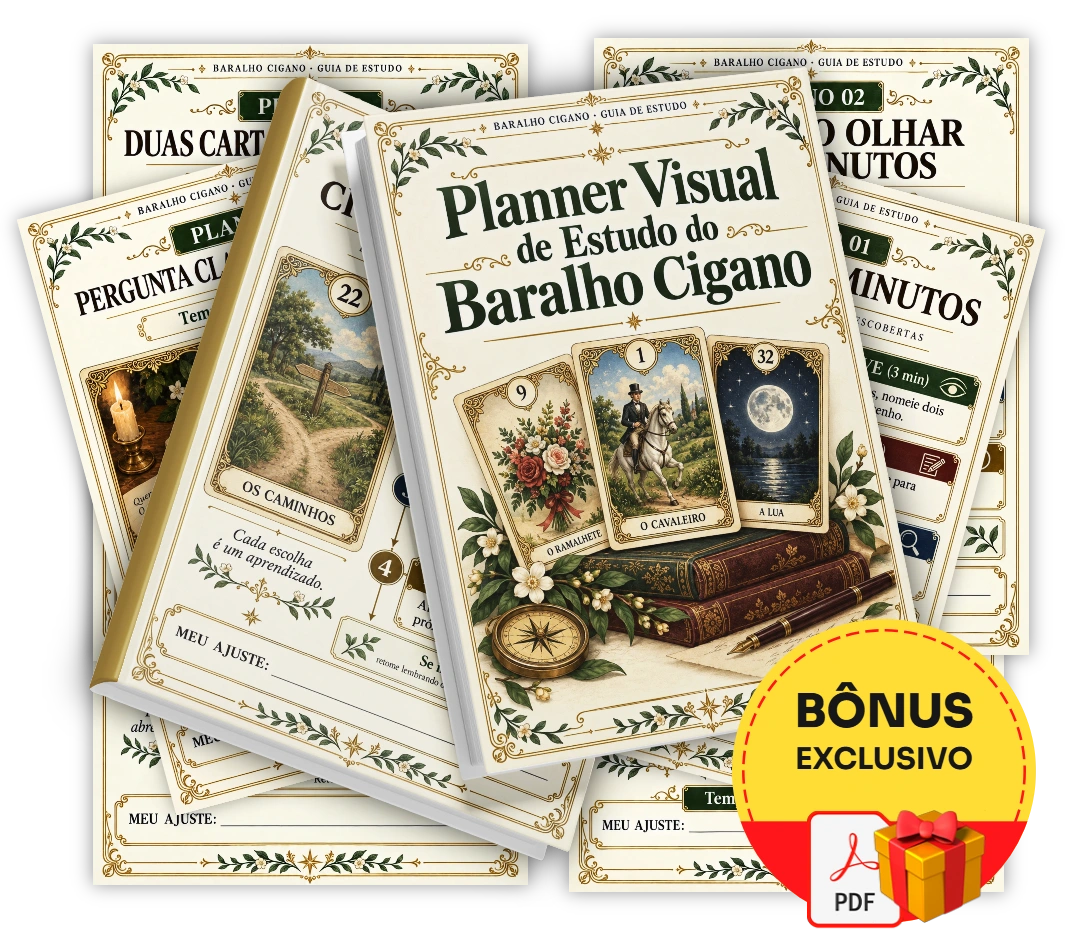 Planner Visual de Estudo do Baralho Cigano